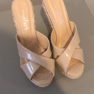 Beige wedge sandals